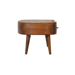 Matteo Solid Wood Chestnut Wave Coffee Table With Drawer & Shelf - thumbnail 9