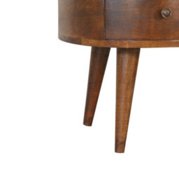 Matteo Solid Wood Chestnut Wave Coffee Table With Drawer & Shelf - thumbnail 8