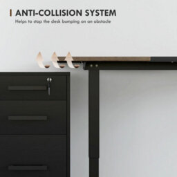 Wyld Haus Moratti 140Cm Electric Height-Adjustable Desk With Led Display And 4 Memory Presets, Teak And Black - thumbnail 7
