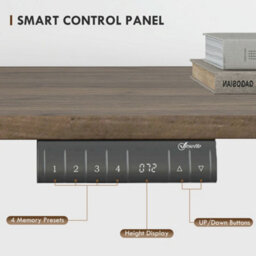 Wyld Haus Moratti 140Cm Electric Height-Adjustable Desk With Led Display And 4 Memory Presets, Teak And Black - thumbnail 6