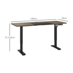 Wyld Haus Moratti 140Cm Electric Height-Adjustable Desk With Led Display And 4 Memory Presets, Teak And Black - thumbnail 4