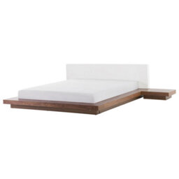 Beliani Waterbed Faux Leather Zen 180 X 200 Cm (Eu Super King) Brown Ash Wood - thumbnail 4