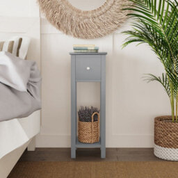 Urbn-Living Urbnliving 70Cm Height Slim Bedside Nightstand Grey Table 1 Storage Drawer Bedroom Furniture Sofa Side Unit - thumbnail 1