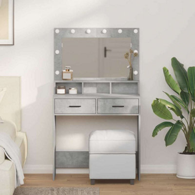 Walplus Dressing Table Concrete Grey 79 X 41 X 135 Cm Engineered Wood - image 1