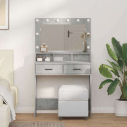 Walplus Dressing Table Concrete Grey 79 X 41 X 135 Cm Engineered Wood - thumbnail 1