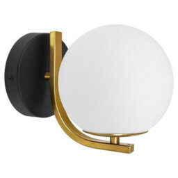 Long Life Lamps Company Indoor Brass Opal Globe Frosted Glass Wall Light H3138 - thumbnail 1