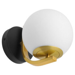 Long Life Lamps Company Indoor Brass Opal Globe Frosted Glass Wall Light H3138 - thumbnail 3