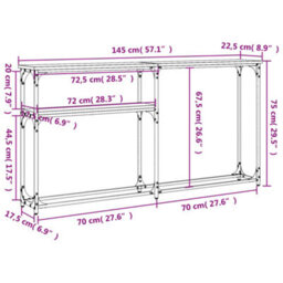 Vidaxl Console Table Smoked Oak 145X22.5X75 Cm Engineered Wood - thumbnail 9