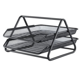 2 Tier Paper Tray Mesh Desk Organizer Office Desktop A4 File Filing Storage