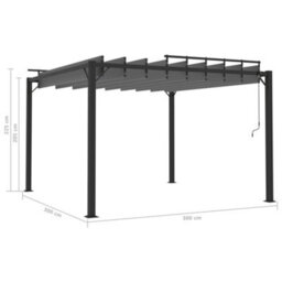 Berkfield Gazebo With Louvered Roof 3X3 M Anthracite Fabric And Aluminium - thumbnail 8