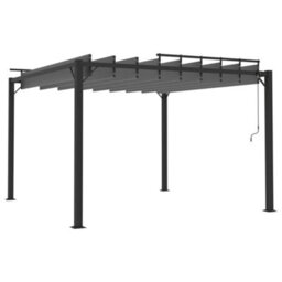 Berkfield Gazebo With Louvered Roof 3X3 M Anthracite Fabric And Aluminium - thumbnail 5