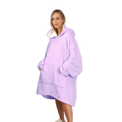 Ohs Hoodie Blanket Ultra Plush Wearable Sherpa Oversize - Lilac - image 1