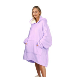 Ohs Hoodie Blanket Ultra Plush Wearable Sherpa Oversize  - Lilac - thumbnail 1