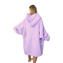 Ohs Hoodie Blanket Ultra Plush Wearable Sherpa Oversize  - Lilac - thumbnail 2