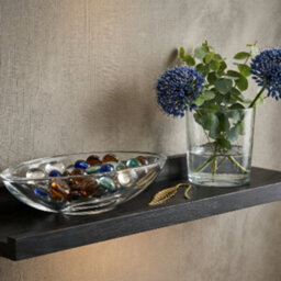 Grey Wooden Floating Wall Shelf 80Cm Wall Mounted Display Storage - thumbnail 3