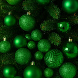 Neo Green 36Pcs Christmas Tree Ornaments Set Baubles Glitter Balls Holiday Festive Decorations