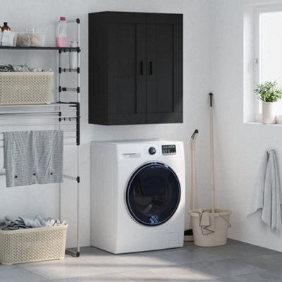 Berkfield Wall Mounted Cabinet Black 69.5X34X90 Cm Engineered Wood - image 1