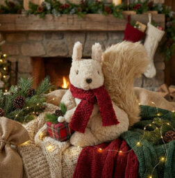 Urbn-Living Urbnliving Christmas Plush Squirrel Ornament Holiday Table Centrepiece Window Decorations - thumbnail 2