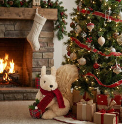 Urbn-Living Urbnliving Christmas Plush Squirrel Ornament Holiday Table Centrepiece Window Decorations - thumbnail 6