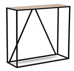 Nordlys Industrial Console Table With Wood Top Industrial Style Living Room - thumbnail 2