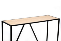 Nordlys Industrial Console Table With Wood Top Industrial Style Living Room - thumbnail 7