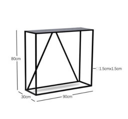 Nordlys Industrial Console Table With Wood Top Industrial Style Living Room - thumbnail 6
