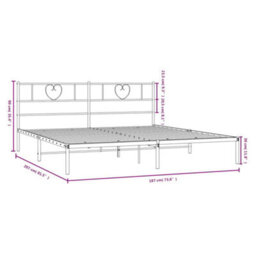 Berkfield Metal Bed Frame With Headboard White 180X200 Cm 6Ft Super King Size - thumbnail 9