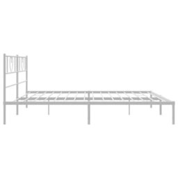 Berkfield Metal Bed Frame With Headboard White 180X200 Cm 6Ft Super King Size - thumbnail 6