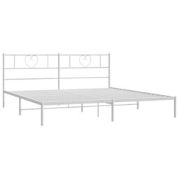 Berkfield Metal Bed Frame With Headboard White 180X200 Cm 6Ft Super King Size - thumbnail 5