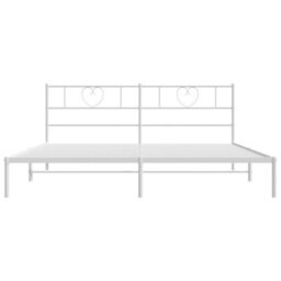Berkfield Metal Bed Frame With Headboard White 180X200 Cm 6Ft Super King Size - thumbnail 4