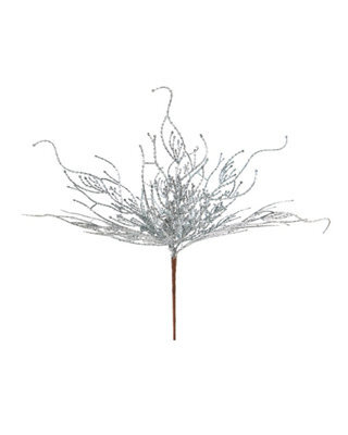 WeRChristmas 33 Cm Silver Glitter Twig Christmas Decoration Pick - image 1