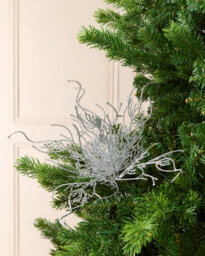 WeRChristmas 33 Cm Silver Glitter Twig Christmas Decoration Pick - thumbnail 2