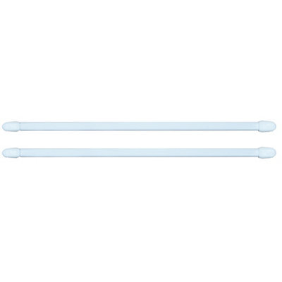 Matt White Extendable Cap Café Rod Set, (L)300mm-500mm (Dia)9mm - image 1