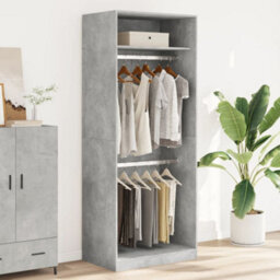 Berkfield Wardrobe Concrete Grey 80X50X200 Cm Engineered Wood - thumbnail 3