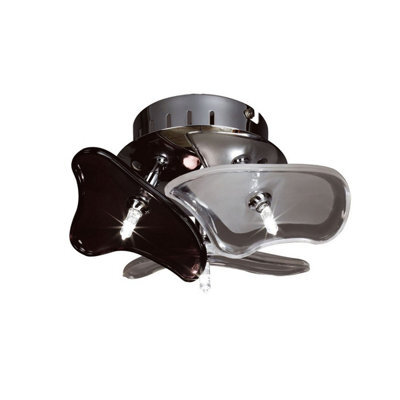 Luminosa Lighting Luminosa Otto Ceiling/wall 3 Light G4 Round, Polished Chrome/black Glass, Not Led/cfl Compatible - image 1