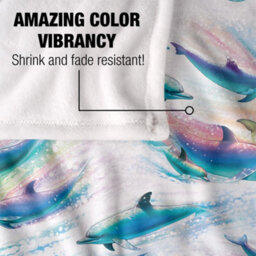 Royce Mcclure Dolphin Flow Silky Repeat Print Supersoft Blanket Multicoloured (152Cm X 127Cm) - thumbnail 4