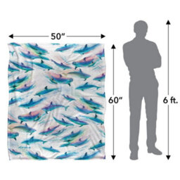 Royce Mcclure Dolphin Flow Silky Repeat Print Supersoft Blanket Multicoloured (152Cm X 127Cm) - thumbnail 6
