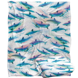 Royce Mcclure Dolphin Flow Silky Repeat Print Supersoft Blanket Multicoloured (152Cm X 127Cm) - thumbnail 2