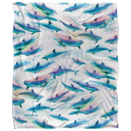 Royce Mcclure Dolphin Flow Silky Repeat Print Supersoft Blanket Multicoloured (152Cm X 127Cm) - thumbnail 1