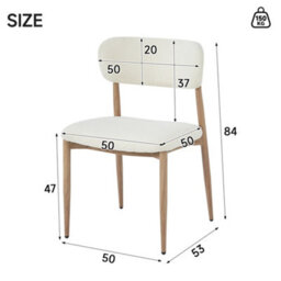 Btm Set Of 2 Metal Dining Chairs, Boucle Upholstery, Natural Wood Finish, For Home And Café - thumbnail 2