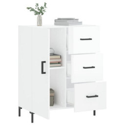 Berkfield Sideboard High Gloss White 69.5X34X90 Cm Engineered Wood - thumbnail 4