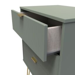 Linear Ready Assembled Matt Green No Effect 3 Drawer Wide Chest (H)740mm (W)575mm (D)395mm - thumbnail 5