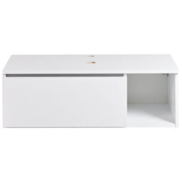 Wyld And Coco Wall-Mounted Bathroom Cabinet White 80 X 40 Cm Fluted Front - thumbnail 1