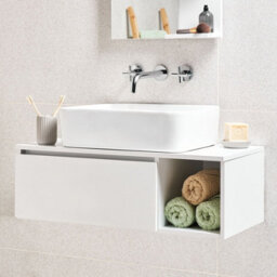 Wyld And Coco Wall-Mounted Bathroom Cabinet White 80 X 40 Cm Fluted Front - thumbnail 2