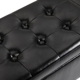 Homcom 40X90Cm Pu Leather Storage Ottoman Bench Wood Frame W/ Tufting Feet Black - thumbnail 8