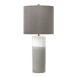 Elegant White Gloss Table Lamp With Grey Textured Base And Dark Grey Shade - Led E27 60W - thumbnail 2