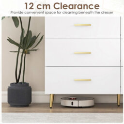Gainoom 6 Drawer Dresser White Wooden Wide Chest Of Drawers W/ Anti-Toppling Device - thumbnail 8