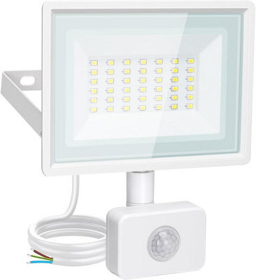 Aigostar Security Lights Outdoor Motion Sensor, 30W Pir Floodlight, 2510 Lumens Ip65 Waterproof 6500K Cool White - image 1