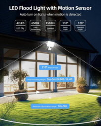 Aigostar Security Lights Outdoor Motion Sensor, 30W Pir Floodlight, 2510 Lumens Ip65 Waterproof 6500K Cool White - thumbnail 2