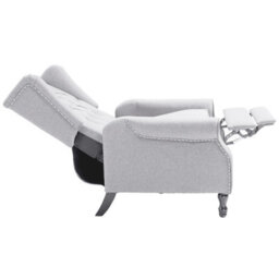 Homcom Manual Reclining Armchair Recliner With Footrest Grey - thumbnail 8